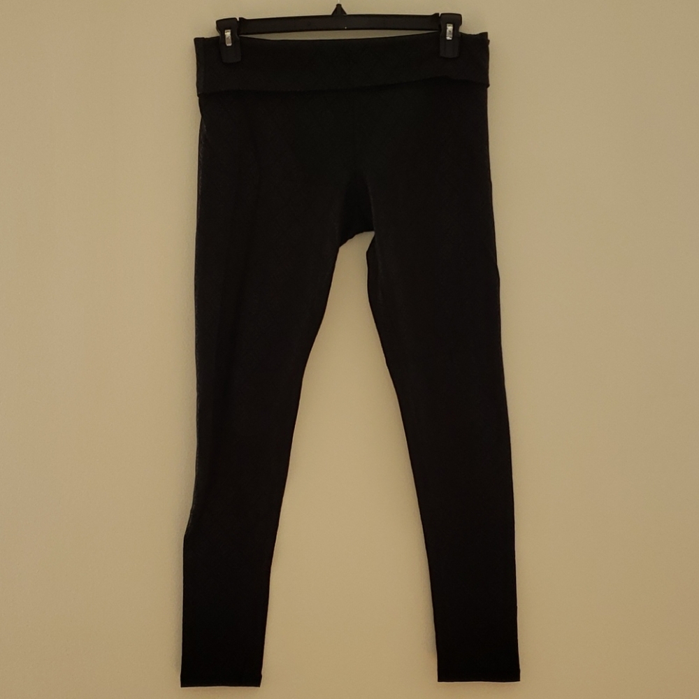 Black foldover waist leggings